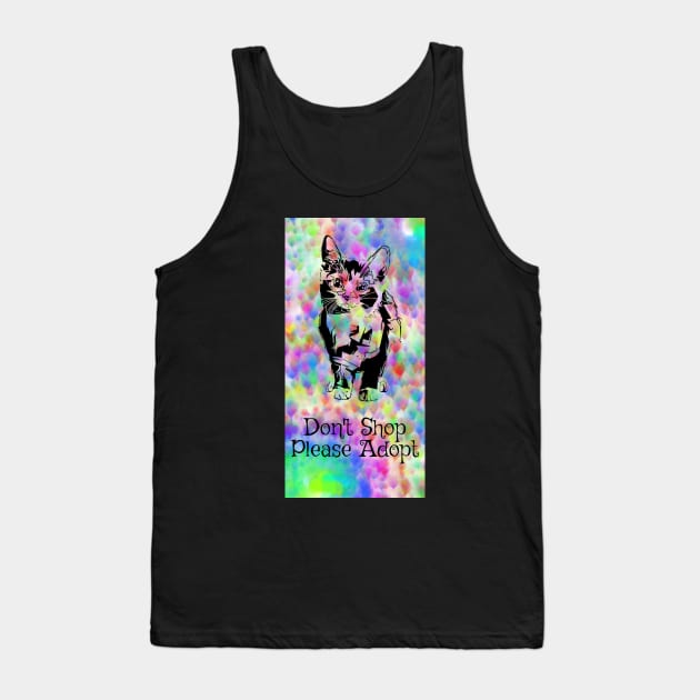 Don't Shop, Please Adopt (Cat) Tank Top by ValinaMoonCreations